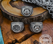 Sterling Silver Valknut Ring. Artisan Handmade Viking Design.