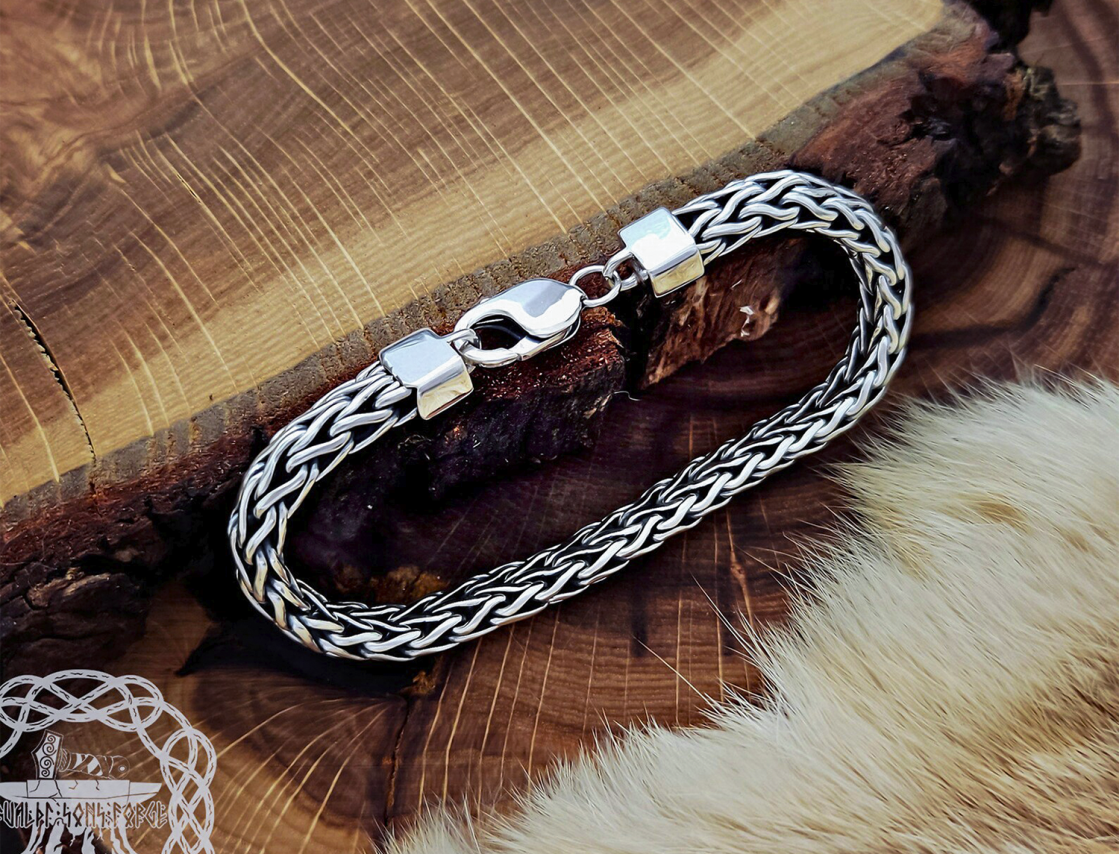 Sterling Silver Viking Arm Ring. Handmade Norse Bracelet.