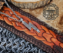 Handmade Norse Viking Sowilo Rune Wolf Pendant. Sterling Silver Runic Necklace.