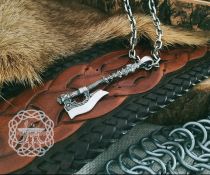 Norse Long Axe Pendant. Sterling Silver Viking Necklace.