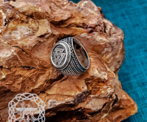 Sterling Silver Valknut Ring. Artisan Handmade Viking Design.