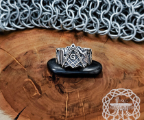 Sterling Silver Masonic Ring. Handcrafted Freemason Symbol Jewelry.