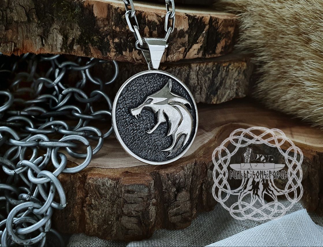 Wolf School Medallion Wolf Pendant Sterling Silver Cosplay Pendant Witcher Wolf School Necklace Witcher Medallion Witcher Pendant