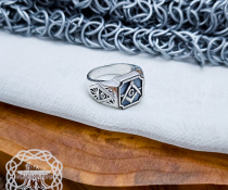 Handmade Sterling Silver Masonic Ring. Freemason Symbol Jewelry.