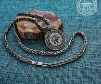 Handmade Sterling Silver Viking Raven Banner Pendant. Urnes Style Necklace.