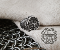 House Targaryen Ring, Sterling Silver Ring, Game of Thrones Jewelry, Targaryen House Amulet, Daenerys Targaryen, Fire and Blood