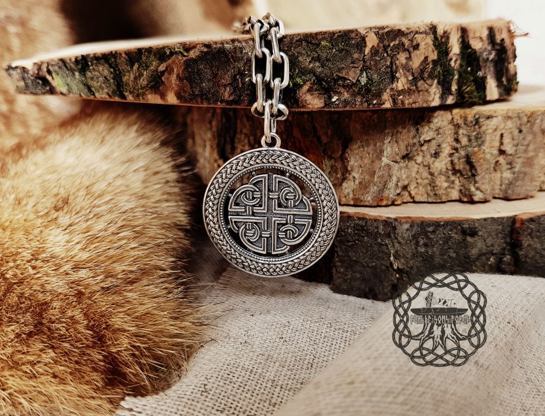 Handmade Sterling Silver Celtic Shield Knot Pendant. Norse Viking Jewelry.
