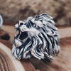 Handcrafted Sterling Silver Lion Ring. Biker Animal Jewelry.