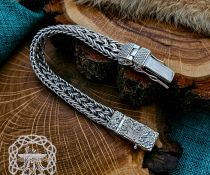 Mammen Style Viking Arm Ring. Handcrafted Sterling Silver Bracelet Inspired by Cammin Casket.