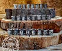 Handmade Sterling Silver Viking Rune Set. Norse Jewelry Beads.