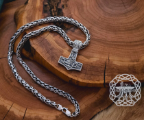Sterling Silver Viking Chain. Authentic Handmade Norse Jewelry Necklace.