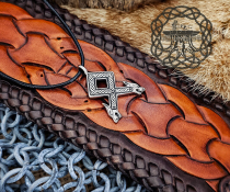Handmade Sterling Silver Othala Rune Pendant. Viking Wolf Necklace.