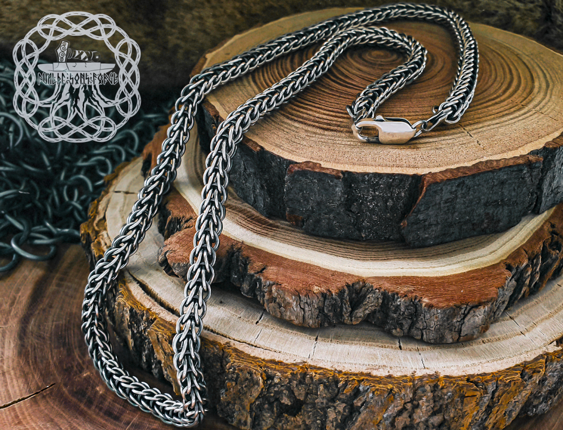 Handmade Sterling Silver Viking Chain Necklace