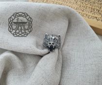 Handmade Sterling Silver Bear Ring. Viking Biker Animal Jewelry.