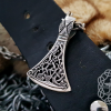 Norse Viking Axe Necklace. Sterling Silver Mammen Axe Pendant.