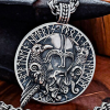 Handmade Sterling Silver Odin Necklace. Viking Raven Design.