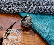 Sterling Silver Raven Knot Ring. Artisan Handmade Viking Design.