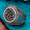 Sterling Silver Raven Knot Ring. Artisan Handmade Viking Design.