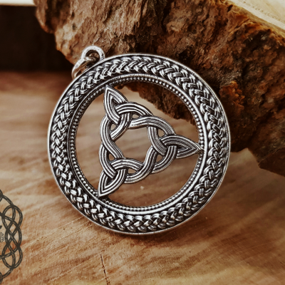 Handmade Sterling Silver Brigids Knot Pendant. Celtic Jewelry Necklace.
