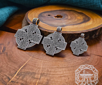 Sterling Silver Celtic Cross Pendant. Handmade Reversible Necklace.