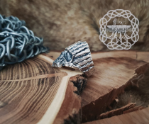 Handmade Sterling Silver Skull Mask Ring. Edgy Biker Jewelry.