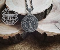 Handmade Sterling Silver Yggdrasil Pendant. Norse Viking World Tree Necklace.