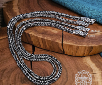 Authentic Wolf Head Filigree Viking Necklace Replica from Gotland. Sterling Silver Norse Chain.