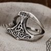 Handmade Sterling Silver Thors Hammer Ring. Viking Mjolnir Jewelry.