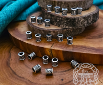 Handmade Sterling Silver Viking Rune Set. Norse Jewelry Beads.