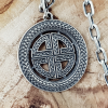 Handmade Sterling Silver Viking Shield Knot Pendant Necklace