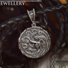 House Targaryen Pendant, Game of Thrones Pendant, Daenerys Targaryen Necklace, Sterling Silver Pendant, Dragon Necklace