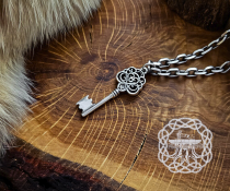 Sterling Silver Key Pendant. Handmade Elegant Charm Necklace.
