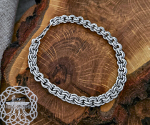 Sterling Silver Viking Bracelet. Handmade Double-Link Design.