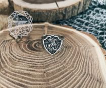 Sterling Silver Slavic Ring. Saint George the Dragon Slayer Design.