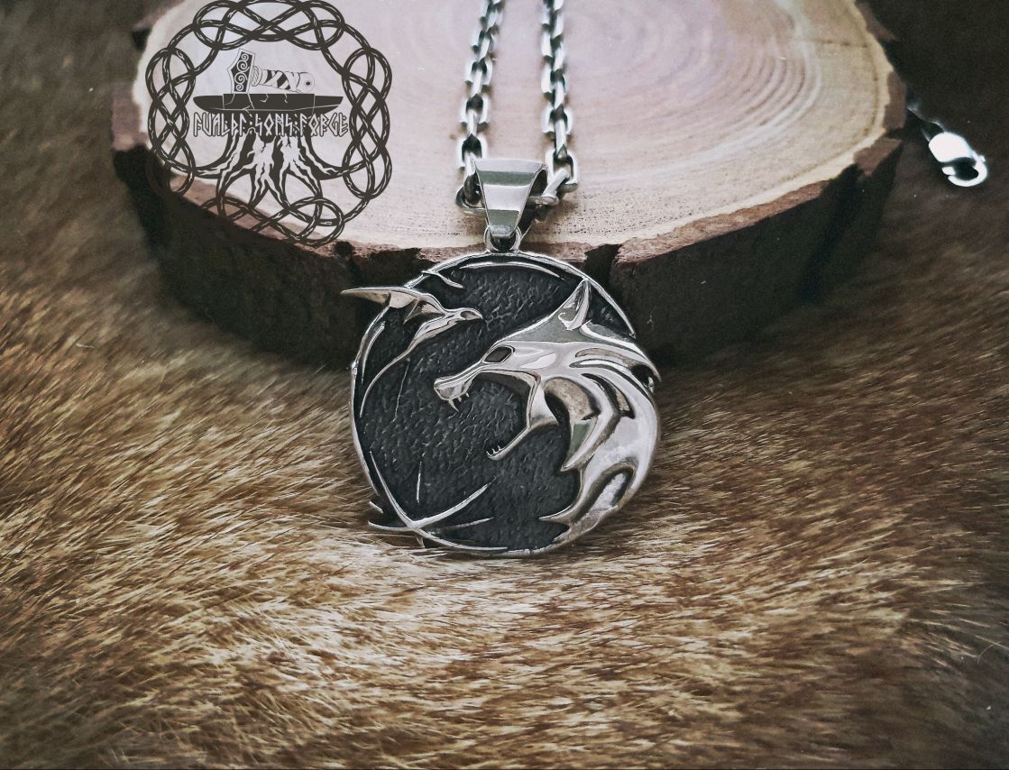 Wolf School Medallion Wolf Pendant Sterling Silver Cosplay Pendant Witcher Wolf School Necklace Witcher Medallion Witcher Pendant