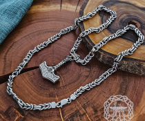 Sterling Silver Celtic Chain. Handmade Norse Jewelry Necklace.