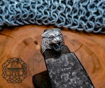 Sterling Silver Tiger Head Ring. Handmade Animal Jewelry.