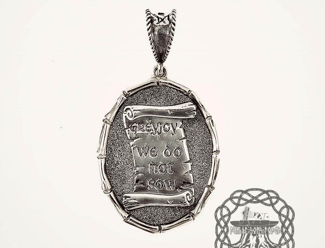 Greyjoy House Pendant, Game of Thrones Jewelry, We do not sow, Sterling Silver Pendant, Greyjoy House Amulet