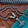 Sterling Silver Wolf Head Viking Chain. Gotland Replica Necklace.