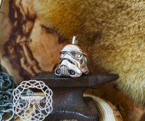 Handmade Sterling Silver Stormtrooper Pendant. Star Wars Necklace.
