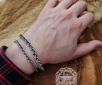 Sterling Silver Viking Bracelet. Handcrafted Braided Norse Replica.
