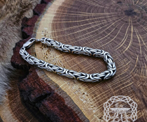 Sterling Silver Byzantine Viking Bracelet. Handcrafted Norse Jewelry.