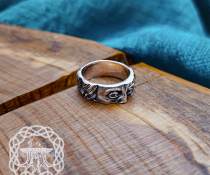 Sterling Silver Benjamin Franklin Ring. Handcrafted Artisan Jewelry.