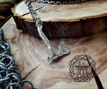 Sterling Silver Kratos Axe Pendant. Viking God of War Necklace.
