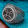 Sterling Silver Shield Symbol Ring. Artisan Handmade Viking Design.