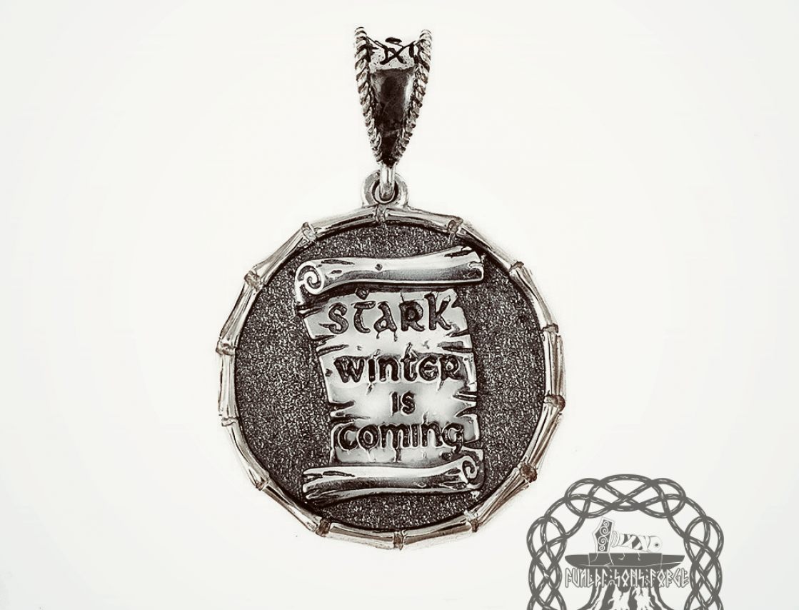 House Stark Pendant, Winter is Coming, Direwolf Pendant, Game of Thrones Pendant, Winterfell.