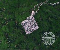 Handmade Sterling Silver Viking Dragon Pendant. Urnes Style Norse Jewelry.