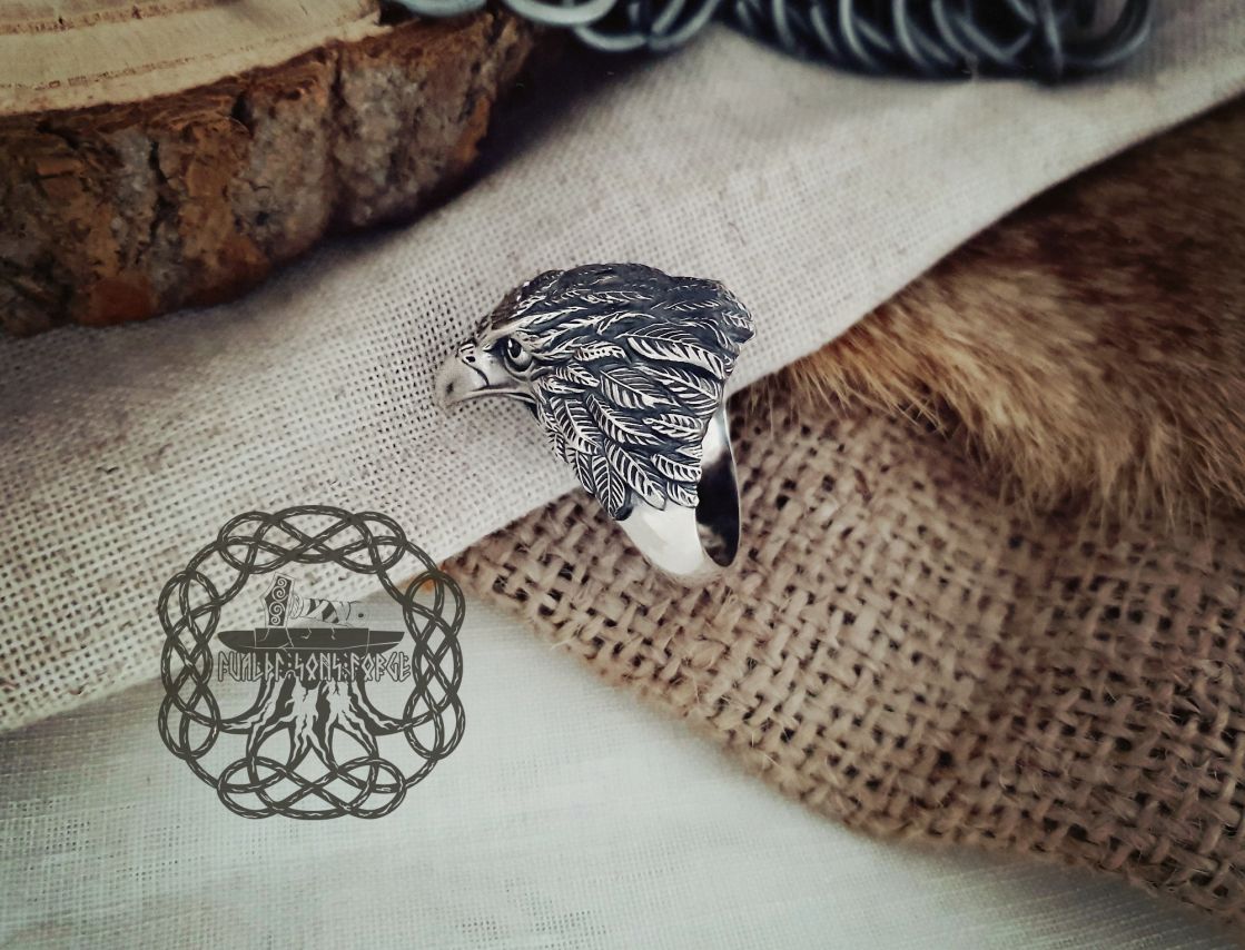 Handcrafted Sterling Silver Eagle Ring. Unique Animal Jewelry.