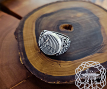 Sterling Silver Longship Ring. Artisan Viking Jewelry.