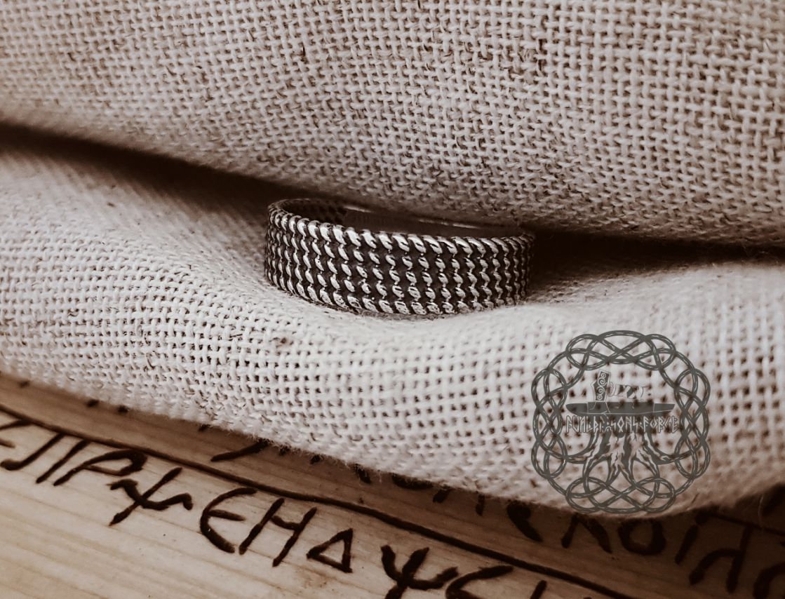Handmade Sterling Silver Braided Viking Ring. Authentic Norse Jewelry.